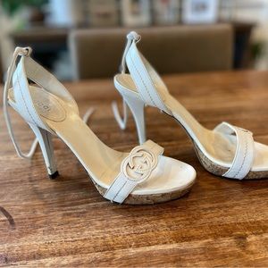 White Leather Gucci Heals